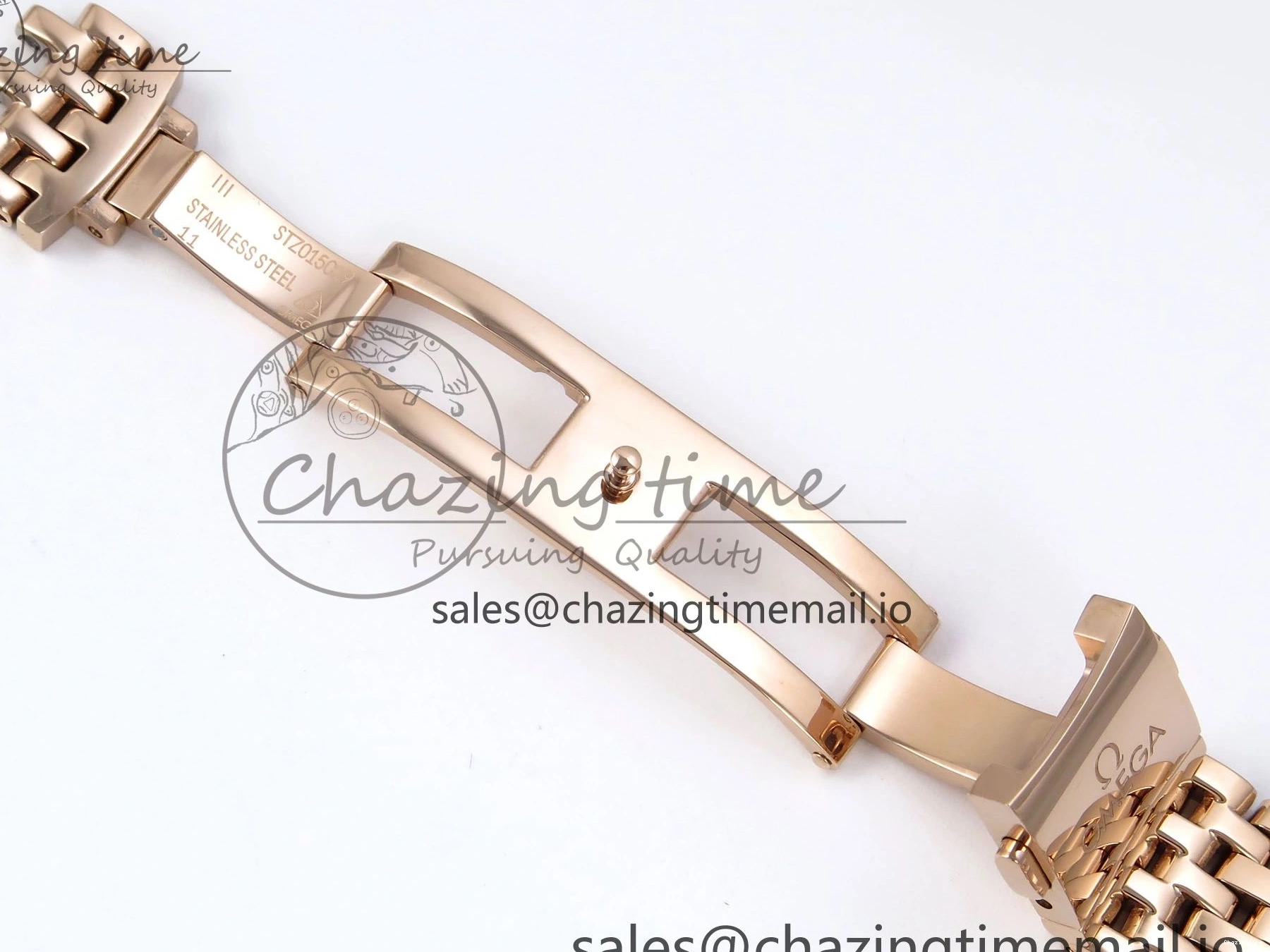 0102 De Ville Prestige Ladies RG VSF 1:1 Best Edition Brown Diamonds Dial on RG Bracelet A Sophisticated 7681